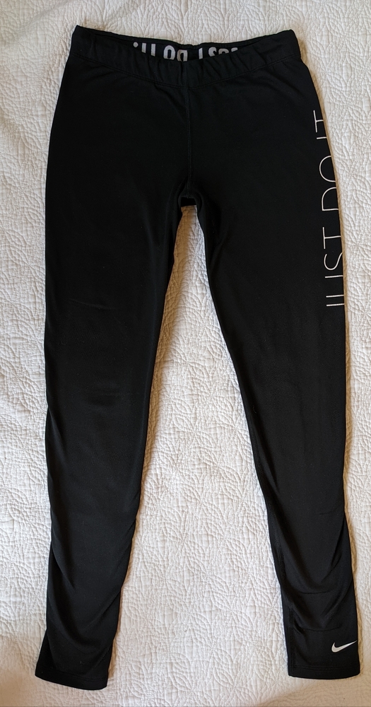 Nike Therma Fit Women's Black JUST DO IT Compression Leggings Size M yoga